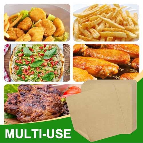 BRIKINTE 12-inch Air Fryer Parchment Paper Squares for Ninja Air Fryer SP101 SP201 SP301 SP351 Oven, 100 Pcs Air Fryer Oven Liners for Bottom of Oven for Ninja Foodi Toaster - Thumbnail 7