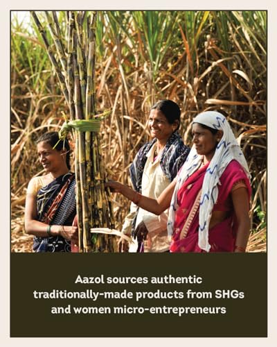 Image of Aazol Organic Jaggery Cubes: Pure Shrirampuri Gur - 1.95kg (650g - Pack of 3) | Natural & Organic | Made with Pure Desi Cow Ghee | Best Texture | Long Shelf Life