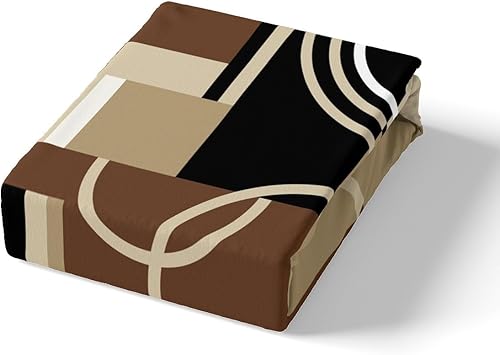 Miniatura 4 de Funda de edredón moderna color marrón, gris y negro, tamaño Queen, funda de edredón geométrica con remolinos para niños y niñas, juego de ropa de