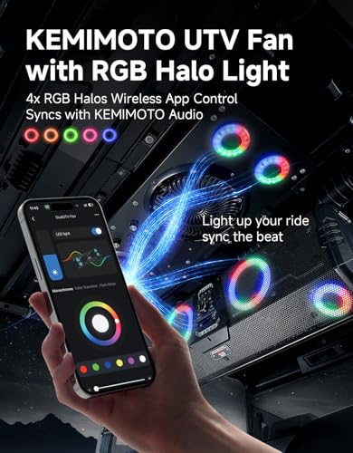 Image of KEMIMOTO UTV RGB Fan Compatible with Ranger, RZR XP 1000 2024+,Defender
