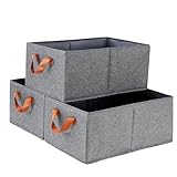 RICHERI Pack of 3 Clothing Storage Bins for Closet with Handles, Foldabl Fabric Foldable Storage Baskets Cloth Box, Fabric Containers Boxes for...