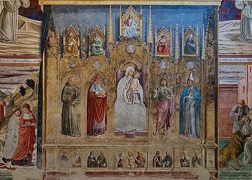 Lienzo decorativo Virgen María y el Niño cuadro falso políptico para pared 60x90cm