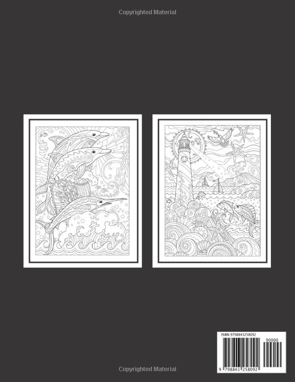 Ocean Coloring Book: An Adult Coloring Book Featuring Beautiful Sea Animals, Tropical Fish, Coral Reefs and Ocean for Stress Relief and Relaxation image 3