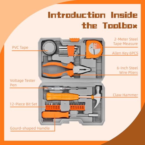 24 PCS Tool Kit, Household DIY Tool Kit, Portable Home Tool Set - Image 3