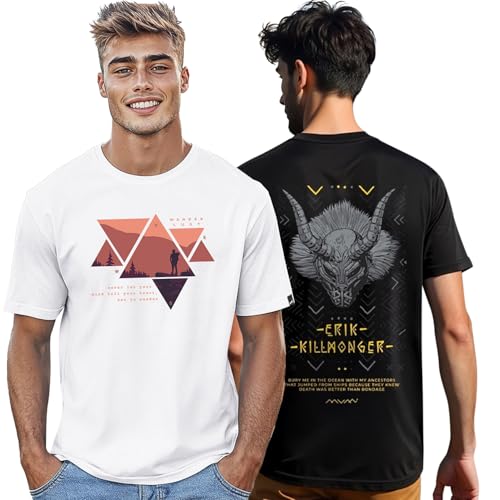 T-shirt pour homme grand format XXL Bewakoof vêtement noir et blanc