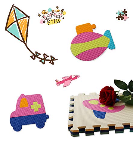 HB.YE Kleurrijk tapijt kruipmat speelmat babymat puzzelmat baby schuim puzzelmat vanaf nul kinderen speeltapijt speelmat baby kruipvloer slaapkamer yoga gymhal (auto, 9-delig) - Afbeelding 6