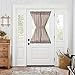 Sheer French Door Curtains Linen Textured French Door Panel 40 inches Long Curtains for French Doors with Single Tieback, Taupe, 1 Panel