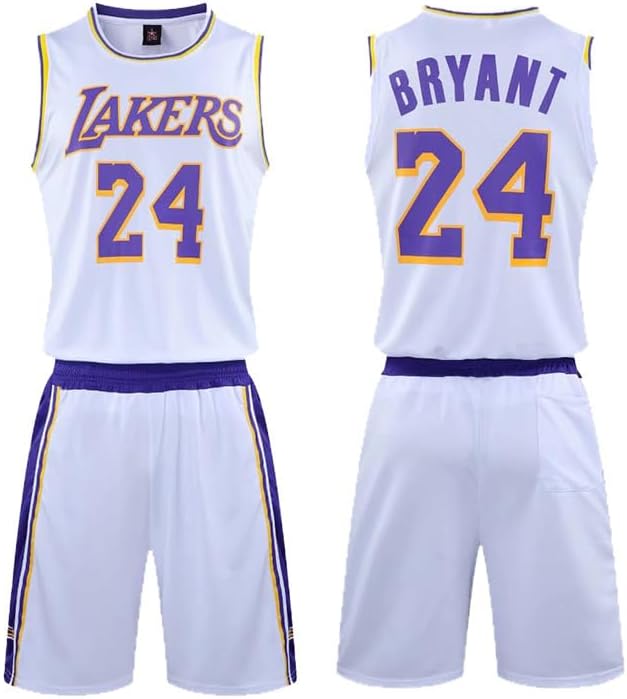 3PCS Boys Basketball Jerseys Athletic Tank Top Shorts Socks Sets Gift for Kids Girls Fans Teens Youth Training Uniforms (X-Large, White 24P)
