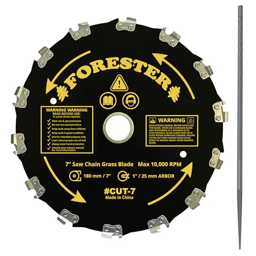 FORESTER Chainsaw Brush Cutter Blade & File Set 7in x 14T
