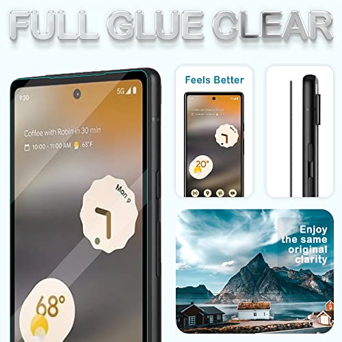Image of FIRST MART Military-Grade Gorilla Tempered Glass Screen Protector Compatible For Google Pixel 6A (6.1 Inch) With Easy Installation Kit| Edge To Edge Coverage |Black