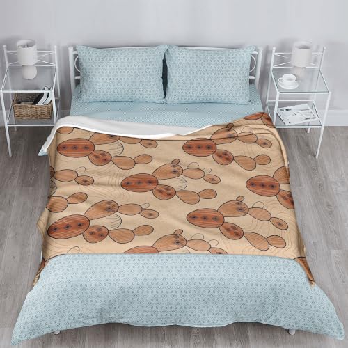 Couverture cactus marron compacte et pelucheuse au motif géométrique ovale - 6