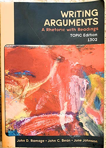 Writing Arguments (a rhetoric with readings) 0536634556 Book Cover