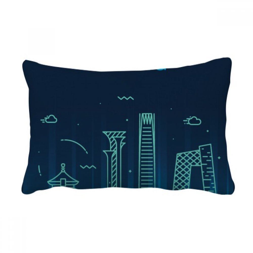 Coussin Pékin motif Temple du Ciel oreiller lombaire de décoration 40x60 cm