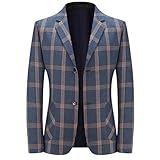 Men's Suits Business Lapel Korean-Style Slim-fit Formal Blazer for Men-Blue-X-Large