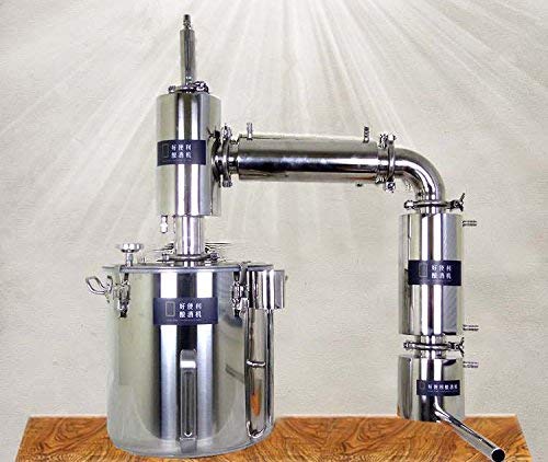 21-170L Home Water Distiller Spirits Brandy Vodka Alcohol Stainless Distiller Boiler Wine Making Essential Oil Brew Kits w/Thermometer Water Pump (130L)
