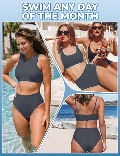 Image of Period Swimwear for Teens Women High Waisted Swimsuit Bikini Bottoms Menstrual Swim Bottoms Tankini Bathing Suit
