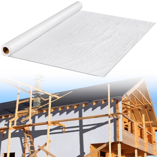 Maasechs House Wrap Durable Weather Barrier House Wrap Reliable and Long-Lasting(White 4 x 100 ft)