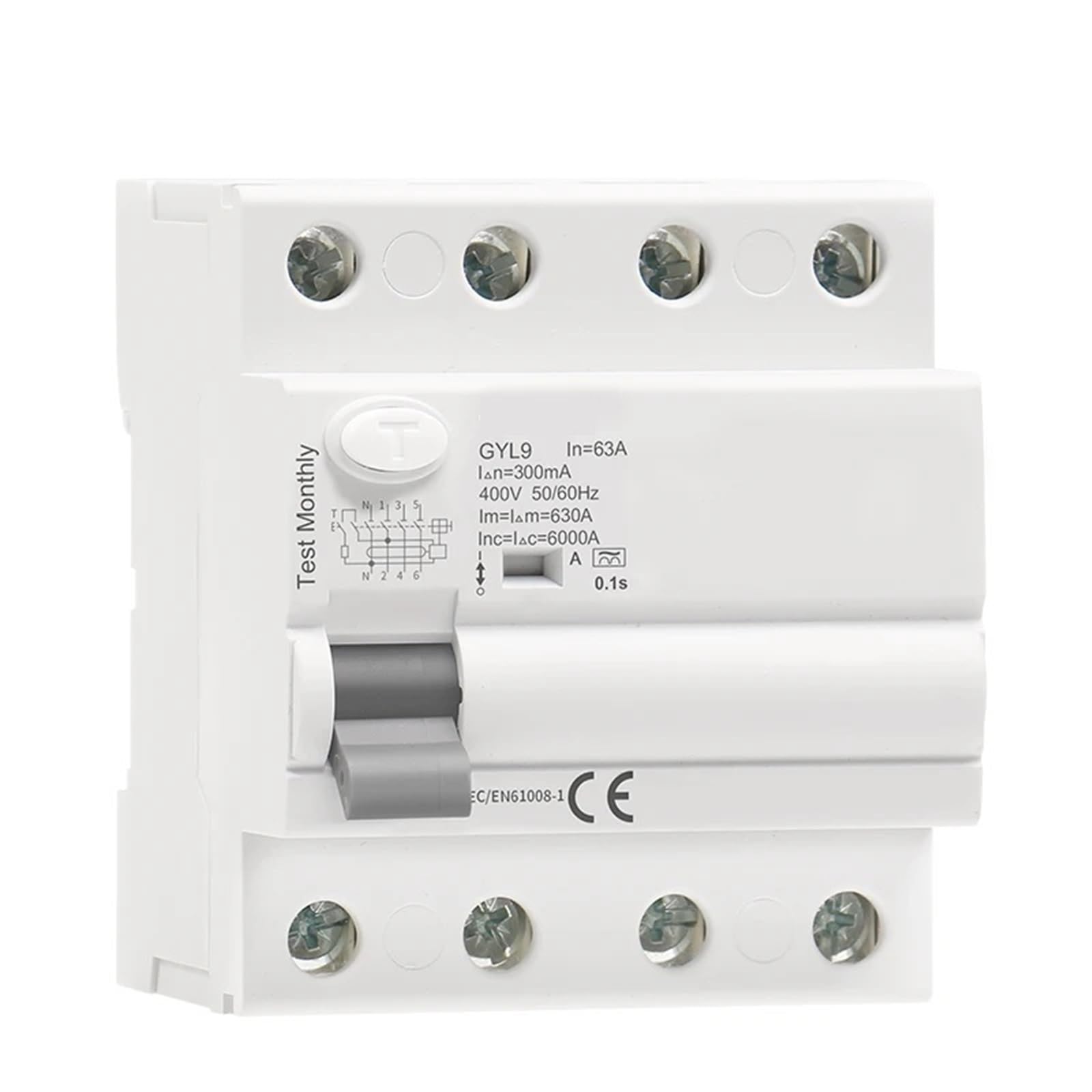 Disjoncteur magnétique 4P 40A 300mA résout les pannes de courant résiduel DC