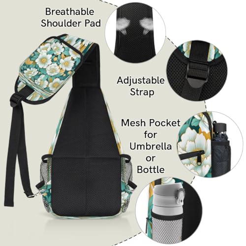 Bolso tipo Slings para mujer y hombre con diseño floral miniatura 4