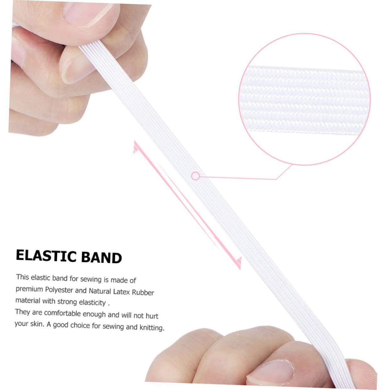 Anneome Nastro Elastico Piatto Bianco 1 Rotolo per Cucito e Progetti