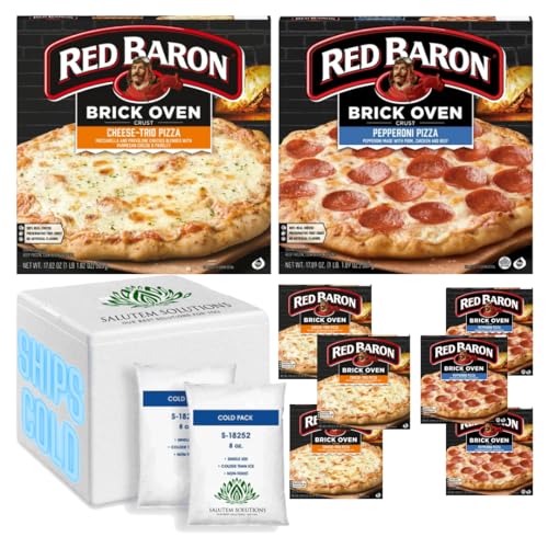 Salutem Vita - Red Baron Variety Pack Brick Oven Cheese Frozen Pizza 17.82oz/ Brick Oven Pepperoni Frozen Pizza 17.89 - Pack of 8