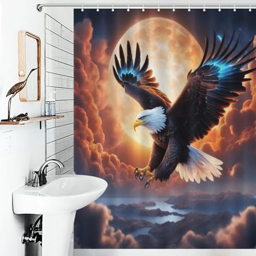 Rideau de douche 140x183 tissu lavable imperméable avec 12 crochets