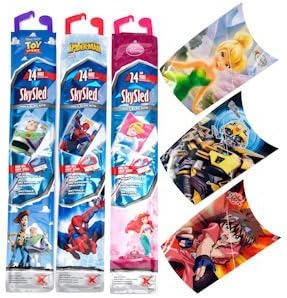 Ultra Kites Character Kite. Includes Sky Tail, Handle and line. Assorted Colors and Styles. Each Unit on Hanging Card. Size 24" (Design Sent at Random)