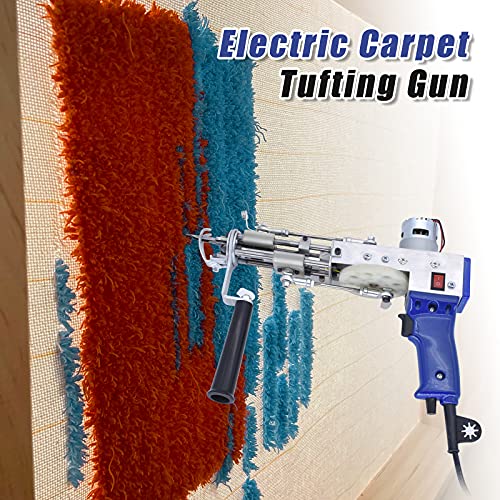 TWSOUL Electric Carpet Tufting Gun, Cut Pile Rug Tufting Gun Loop Pile Carpet Tufting Gun 12-22 Steps/s for High-Speed Weaving of Carpets (Cut Pile) - Thumbnail 4