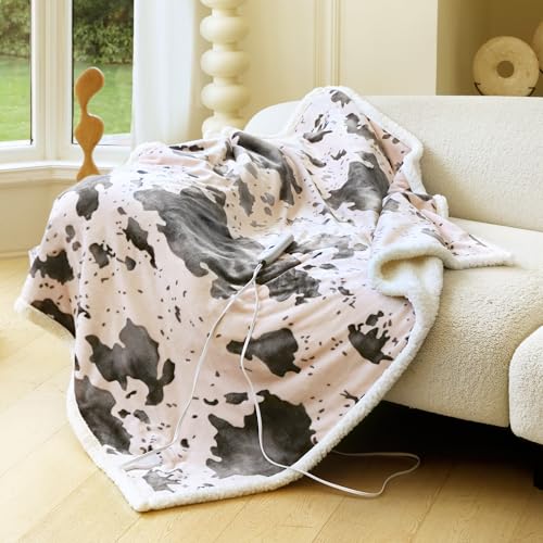 Image of Heated Blanket Throw Blanket - Fast Heating Electric Blanket, Soft Flannel Heated Throw with 4 Time Settings,10 Heating Settings, Warm Gifts for Women & Mom & Grandma