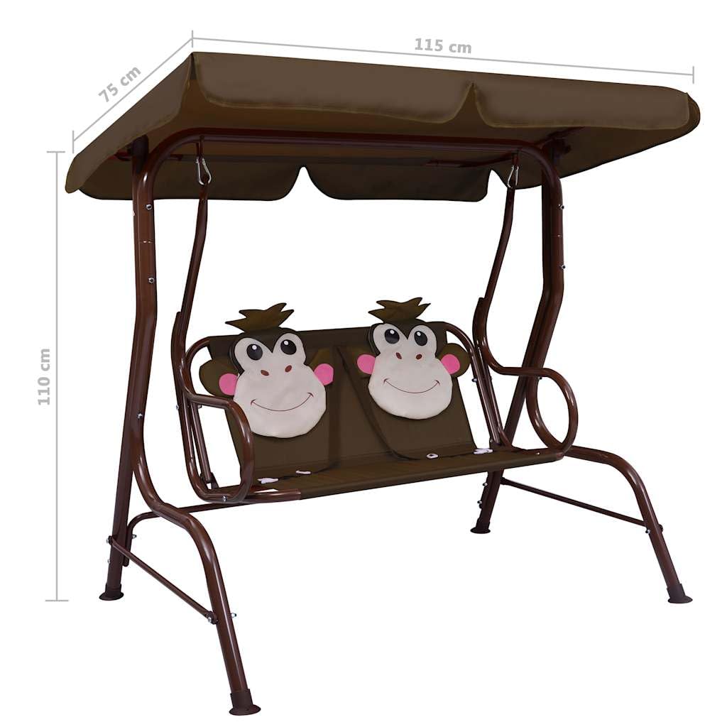 Générique Balancelle pour Enfants Marron 115x75x110 cm Tissu,Maison & Jardin,Pelouses & Jardins,Vie en extérieur,Balancelles de Jardin,Brun,11KG,48097