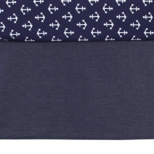 Image of NoJo 100% Cotton Fitted Crib Sheet, Anchors, Navy /White