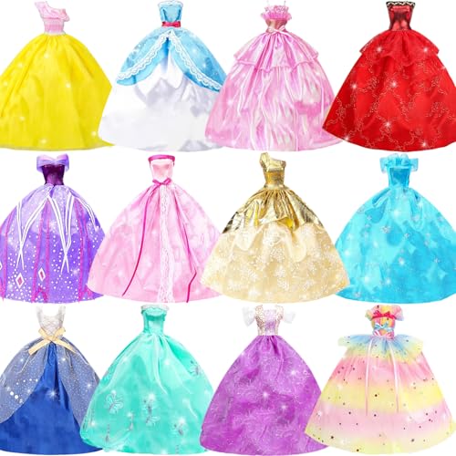 ZITA ELEMENT Lot 5 Handmade Fashion Party Dress Outfit for 11.5 Inch Girl Doll Clothes Xmas Gift- Random Style.