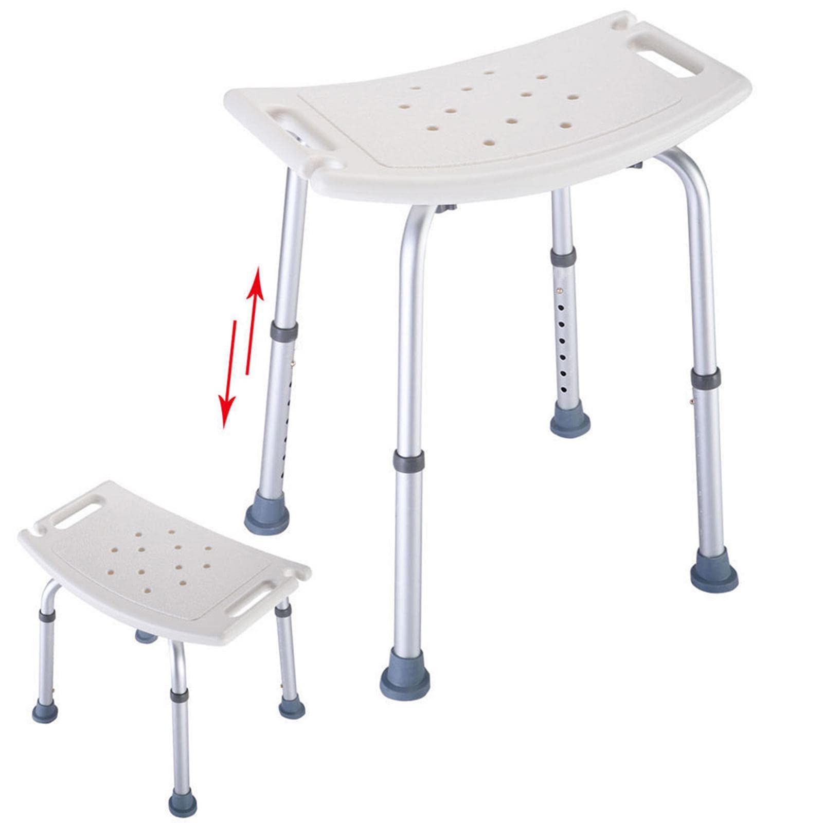 Toilet Adjustable Aluminum Shower Stool Seat Bath Chair Bench Aid Large