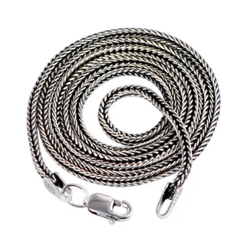 Collier en argent S925 et maille blé carrée de 1.8mm, l'accessoire idéal pour le quotidien