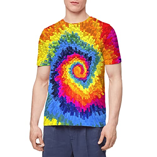 Hgvoetty SHIRTS-ZARAN27-L Tie Dye Shirt For Men Women 3D Novelty Colorful T-Shirts Unisex Crewneck Graphic Tees L thumb #2