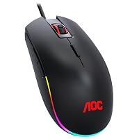 AOC GM500 Mouse da gioco - 5.000 DPI - Interruttori Omron - Effetti RGB regolabili