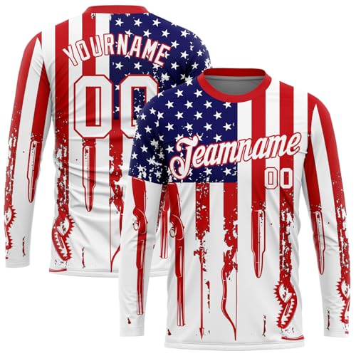 Custom Hunting Long Sleeve T-Shirt Fishing Jersey Men Women Youth Personalized Name Number Graphic Tee Shirt XS-5XL miniatura 1