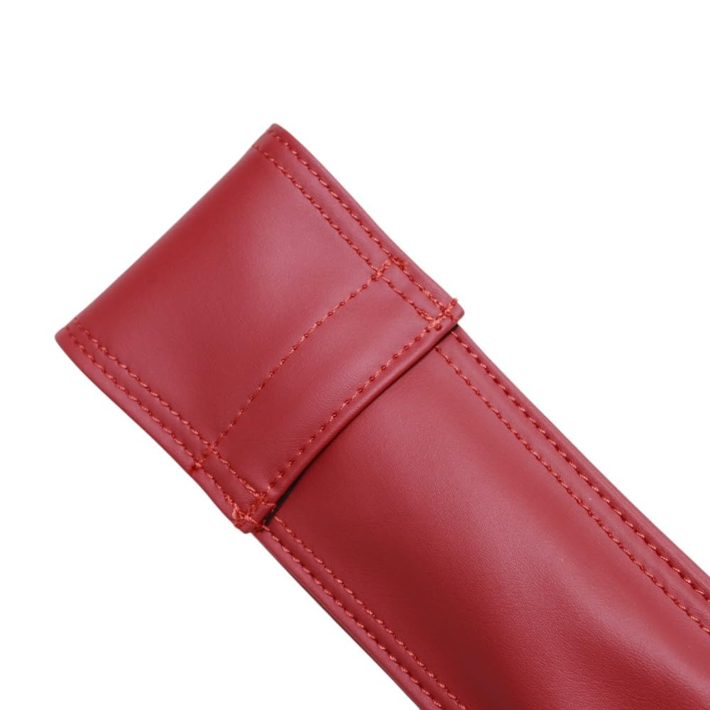 Billiedge Premum Billiard Snooker 3/4 Cue Stick Cover (3/4 One Quarter Butt) Cue Cover with Pocket (Red) 3