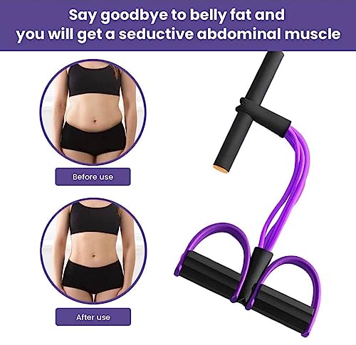 Image of Multifunction Tension Rope, 6-Tube Elastic Yoga Pedal Puller Resistance Band, Natural Latex Tension Rope Fitness, for Abdomen /Waist /Arm /Leg Stretching Slimming Training