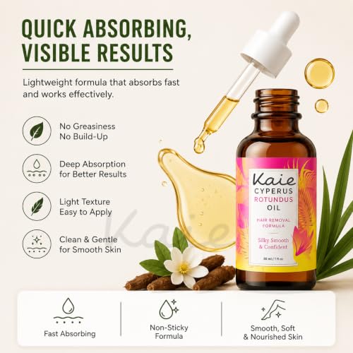 Image of Cyperus Rotundus Oil Hair Removal Spray for Women & Men | Cyprus Cypress Permanent Hair Reduction Oil for Face, Arms, Legs & Body | Lightweight & Non-Sticky | Suitable for Face & Body | Pack of 1