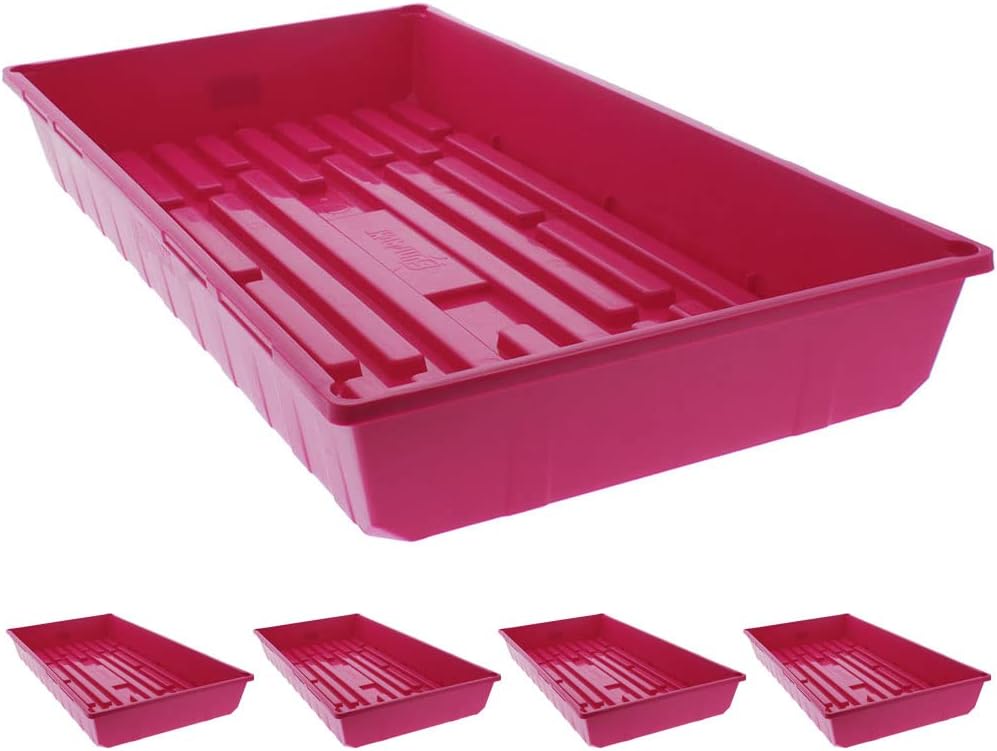 Mega Heavy Duty Colored 1020 Seed Starting Growing Microgreens, Hydroponic Germination, Wheatgrass Seeds, Fodder -5 Pack (White), White 5 Pack