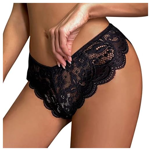 Womens Sexy Underwear Lace Panties Ladies Brief for Women Remote Control Panties for Women Pleasure (Black, L)