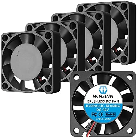 WINSINN 40mm Fan 12V, 3D Printer Micro 12 Volt Fans 4010 Hydraulic Bearing, Brushless Cooling 40mmx10mm 2PIN (Pack of 5Pcs)