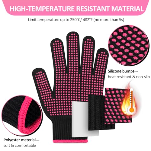 oligei heat resistant gloves with silicone bumps 4 pcs disposable gloves for hair styling amp sublimation