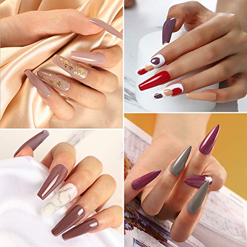 Gel Nail Polish Set 6 Colors Silver Nude Nail Polish Glitter Soak Off Nail Gel U V Nail Gel for Nail Art Salon Design Manicure Starter Set - Thumbnail 7