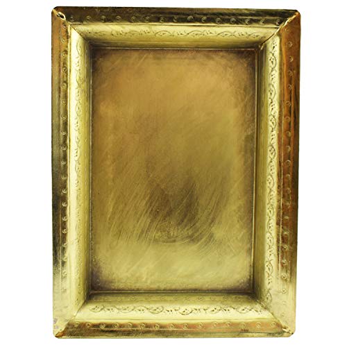 Orientalisches eckiges Tablett Schale aus Metall Genna 24cm groß Gold | Orient Dekoschale mit hoher Rand… – Bild 4