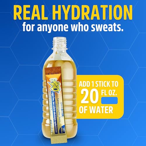 Image of Sqwincher Zero Qwik Stik, Lemonade Tea, Sugar Free, Low Calorie, Low Sodium Electrolyte Powder Hydration Drink Mix, .11 0z Packet (Pack of 50)