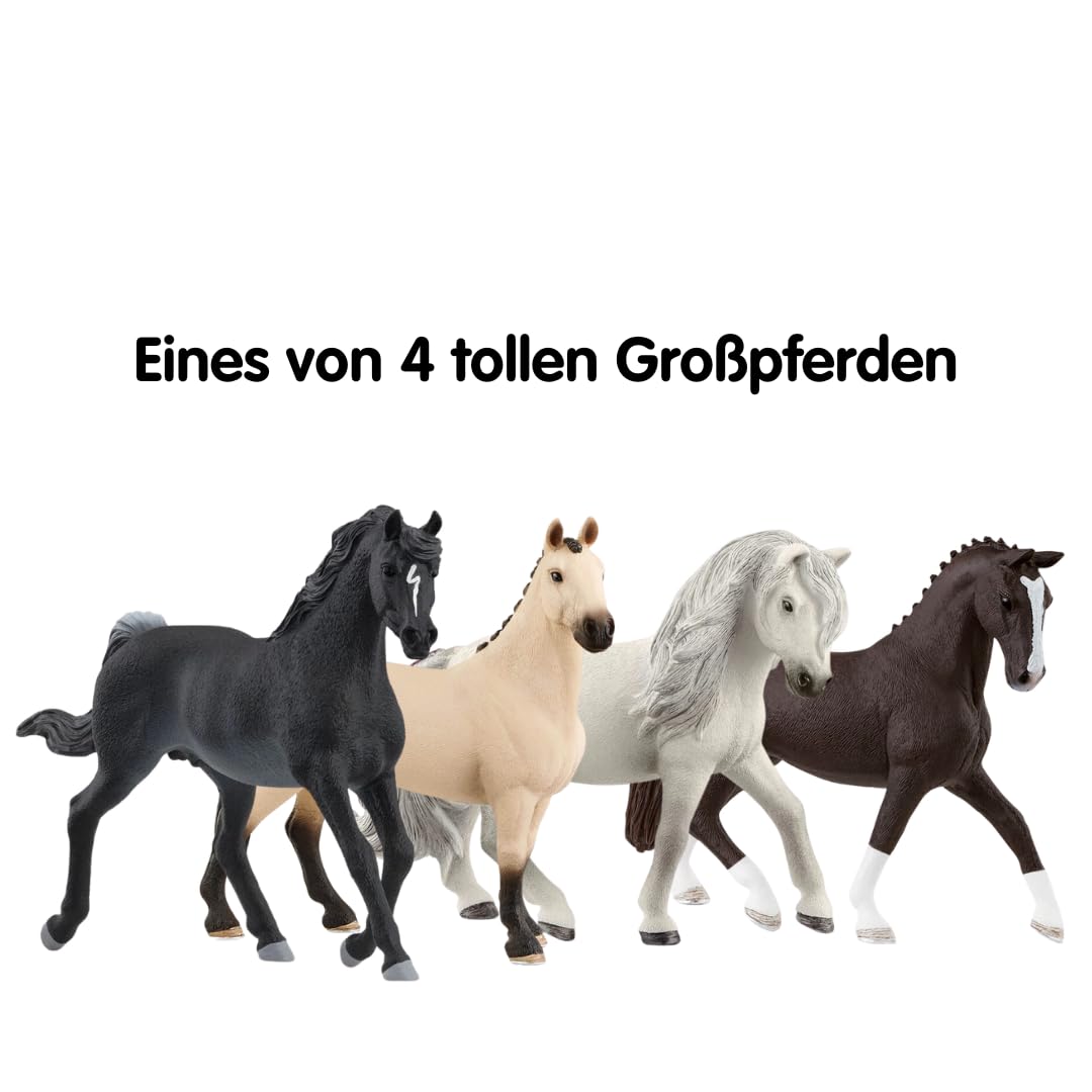 schleich Horse Club | Adventskalender Horse Club 2025 – 99092 | mit beweglicher Figur Lisa, 2 Pferdefiguren, Katze, Zaumzeug & vielem Zubehör | Geschenkidee für Kinder ab 5 Jahren | 36 Teile