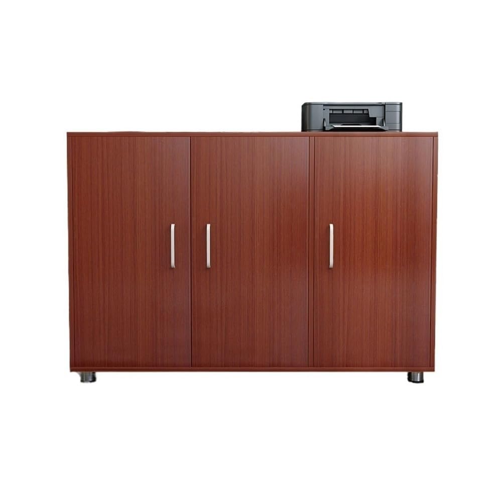 SaryEdge Home Office File Cabinet with Printer Shelf Red 1.2m Short Ideal for Documents & Books White Finish Stylish Storage Solution for nized Workspace,Red