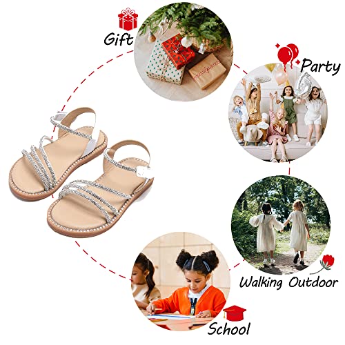 Toddler Girl Sandals - Flower Girl Dress Shoes Open Toe Little Kid Summer Flats4
